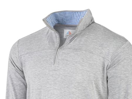 FINAL SALE -Seaside Deckhand Q-Zip - Athletic Grey (SMALLS) Hot on Sale