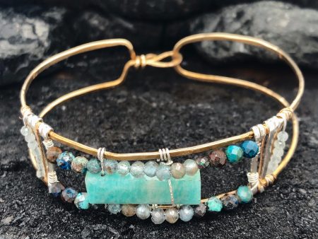 Amazonite Window Cuff Bracelet Hot on Sale