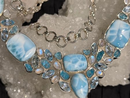 Larimar Apatite and Moonstone Necklace Fashion