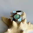 Genuine Green Sea Glass, Gold, & Sterling Silver Spinner Ring Hot on Sale