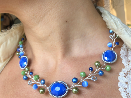 Branch Necklace- Cobalt & Green Supply