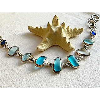 Genuine Sea Glass & Sterling Silver Bracelet Supply