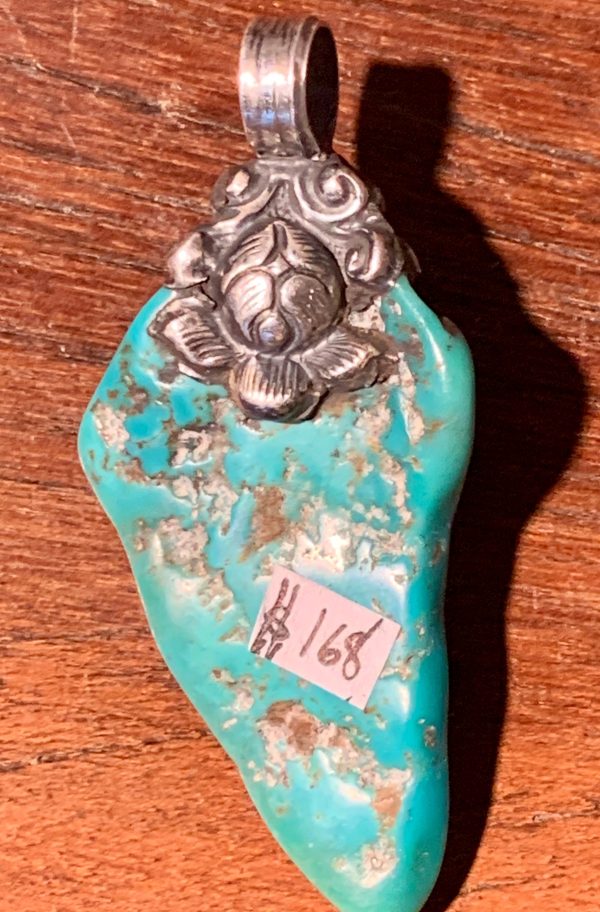 Raw Turquoise and Coral Pendant Discount