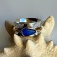 Genuine Cobalt Sea Glass, Gold, & Sterling Silver Spinner Ring Online Hot Sale