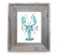 16 x 13 Framed Teal Lobster Cheap