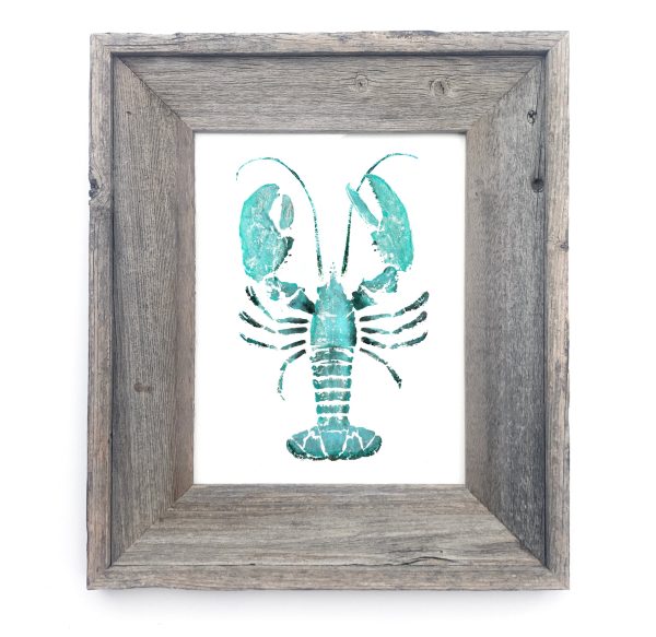 16 x 13 Framed Teal Lobster Cheap