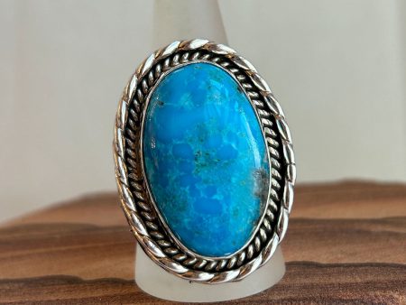 Handcrafted Turquoise and Sterling Silver Ring on Sale