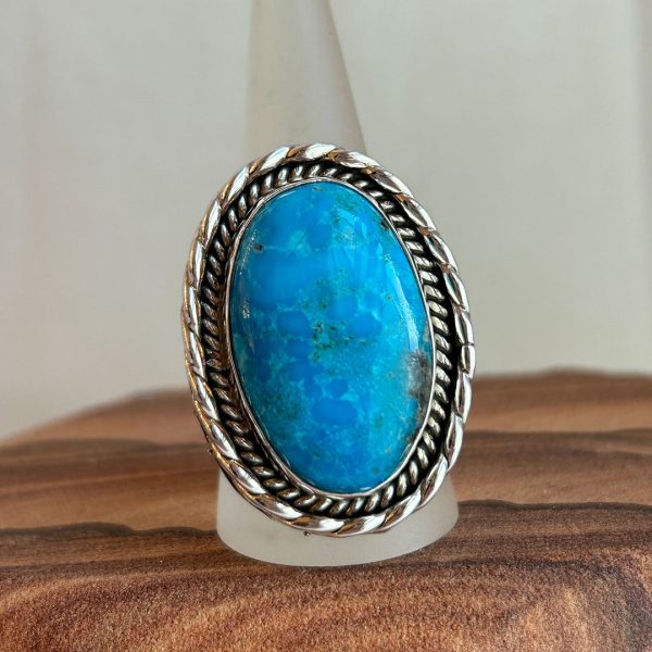 Handcrafted Turquoise and Sterling Silver Ring on Sale