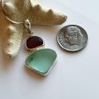 Cobalt & Seafoam Sea Glass and Sterling Silver Pendant For Discount