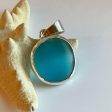 Pacific Blue Sea Glass and Sterling Silver Pendant Hot on Sale