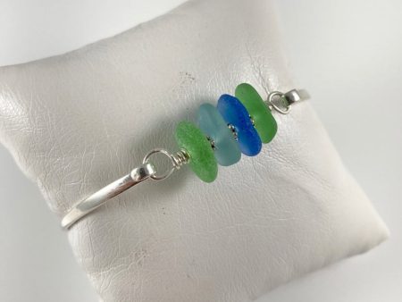 Multi-Colored Sea Glass & Sterling Silver Bracelet Sale