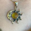 Sun and Moon Genuine Sea Glass and Sterling Silver Pendant Online