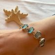 Beautiful Seafoam Sea Glass & Sterling Silver Bracelet on Sale