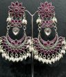 Banjara Ruby, Quartz & Pearl Earrings Online now