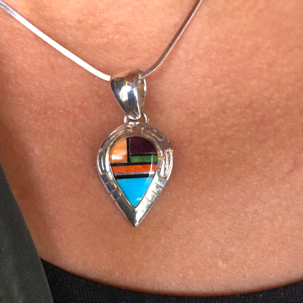 Zuni Inlayed Pendant For Cheap