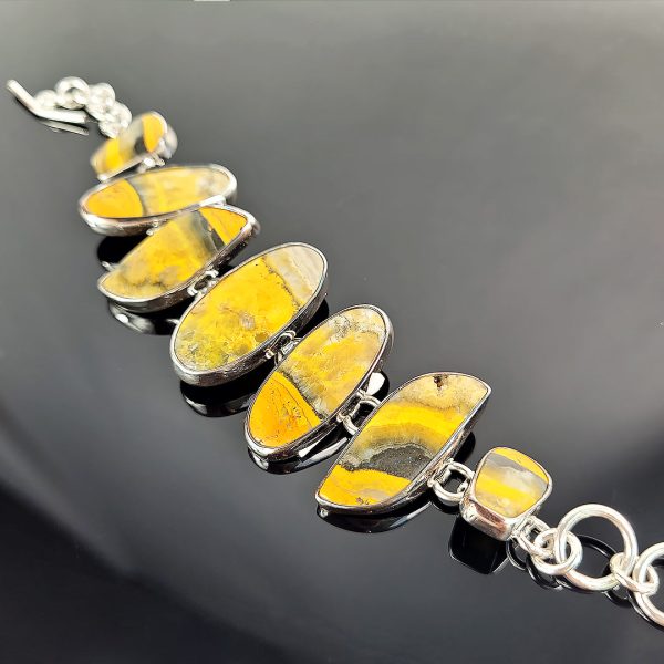 Bumble Bee Jasper and Sterling Silver Bracelet Online Sale