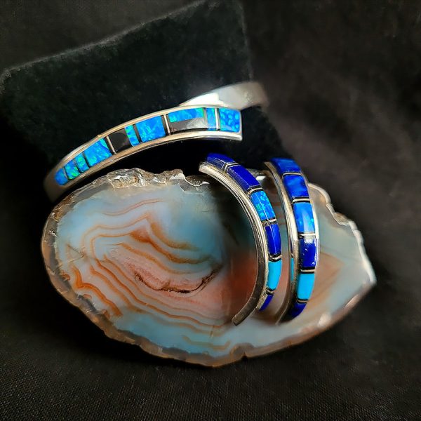 Opal, Jet, and Sterling Silver Bracelet Supply