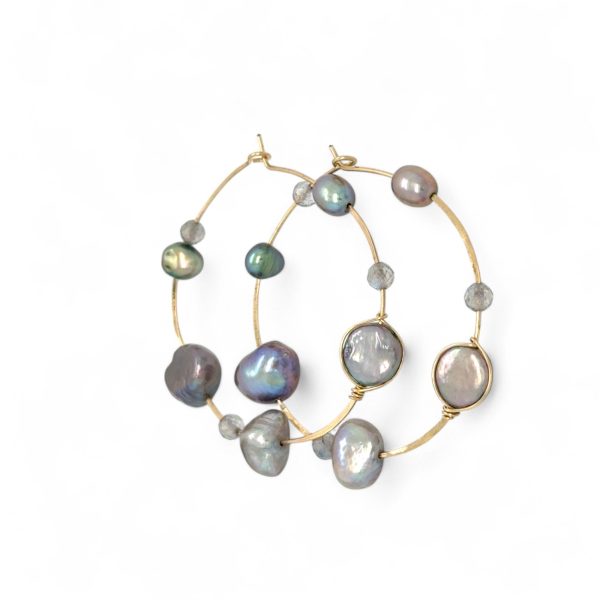 Spring Freshwater Pearl Hoops E83517 Sale