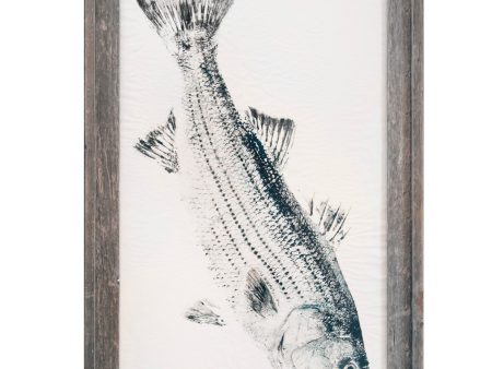 Vertical Striped Bass with Teal Original For Sale