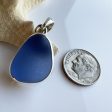 Genuine Cornflower Sea Glass and Sterling Silver Pendant Online Hot Sale