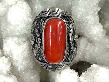 Red Coral Saddle Ring Online