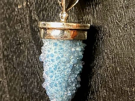 Aquamarine Aura Druzy Pendant Cheap