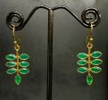 Gold Emerald Leaf Earrings Supply