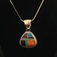 Spiney Oyster, Jet, Turquoise & Sterling Silver Pendant Cheap