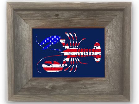 Small Framed American flag lobster Discount