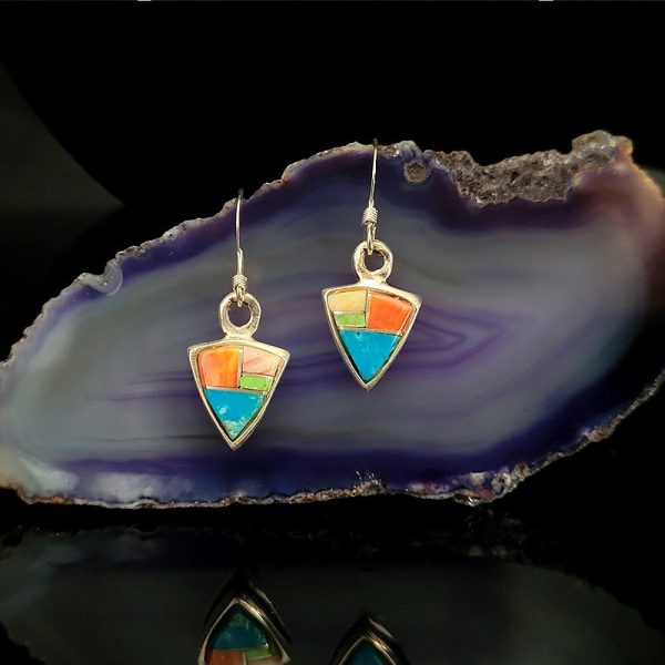 Spiney Oyster, Turquoise, & Sterling Silver Earrings on Sale