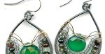 Green Onyx Drop Earrings E77835 on Sale