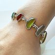 Colorful Sea Glass & Sterling Silver Bracelet Online