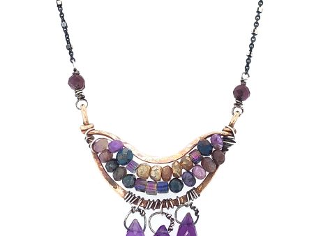 Amethyst Mosaic Necklace For Sale