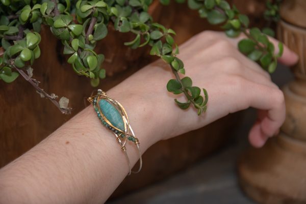 Amazonite Eye Cuff Bracelet B379 Online Sale