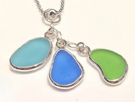 Beautiful Sea Glass and Sterling Silver Pendant from Our Tropical Collection Fashion