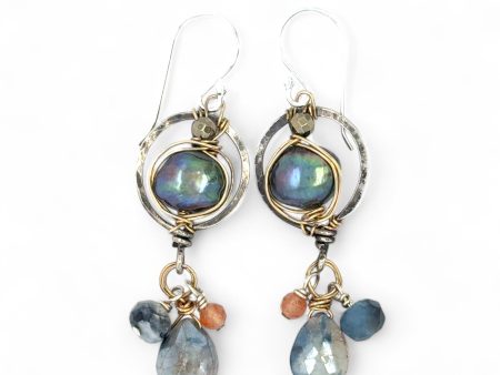 Smoldering Pearl Earrings E83371 For Cheap