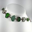 Green Sea Glass & Sterling Silver Bracelet Discount