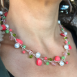 Branch Necklace- Pink, Green, & White Supply