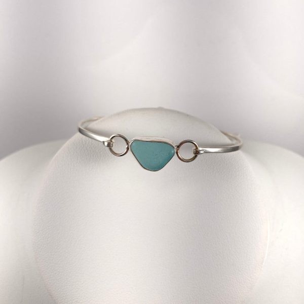 Aqua Sea Glass & Sterling Silver Bracelet Supply