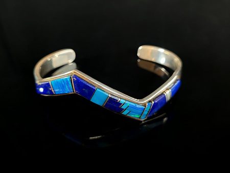 Lapis Lazuli, Opal, Turquoise, and Sterling Silver Bracelet Discount