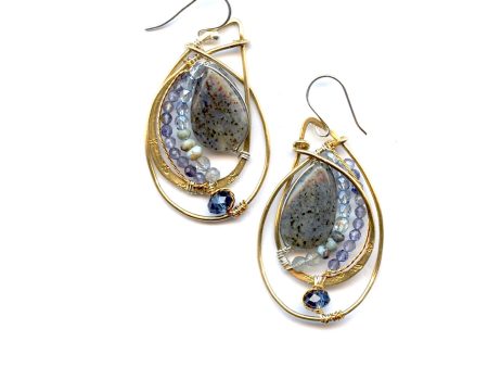 Agate and Brass Earrings Online