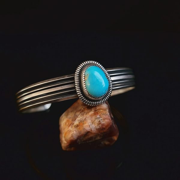 Turquoise & Sterling Silver Bracelet Online now