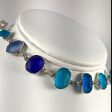 Blue Sea Glass & Sterling Silver Bracelet Discount