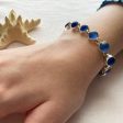 Cobalt Sea Glass & Sterling Silver Bracelet - Bigger Pieces Online now