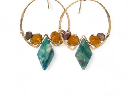 Amber Arrow Hoop Earrings E83566 Online Sale