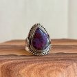 Purple Copper Turquoise and Sterling Silver Ring For Discount