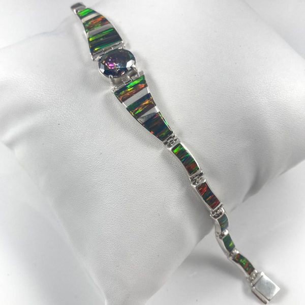 Lab Opal & Mystic Topaz set in Sterling Silver Bracelet Supply