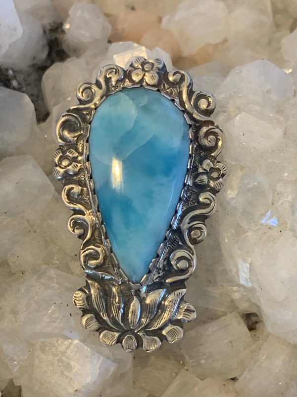 Larimar Lotus Pendant Cheap