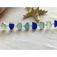 Cobalt Green Shades of Genuine Sea Glass & Sterling Silver Bracelet Sale