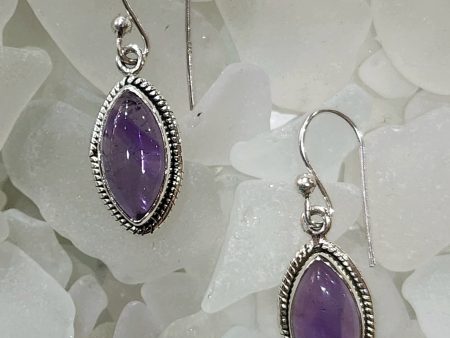 Amethyst Marquis Drop Earrings on Sale